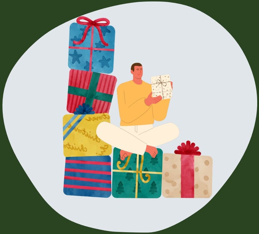 Un homme offrant un livre en cadeau